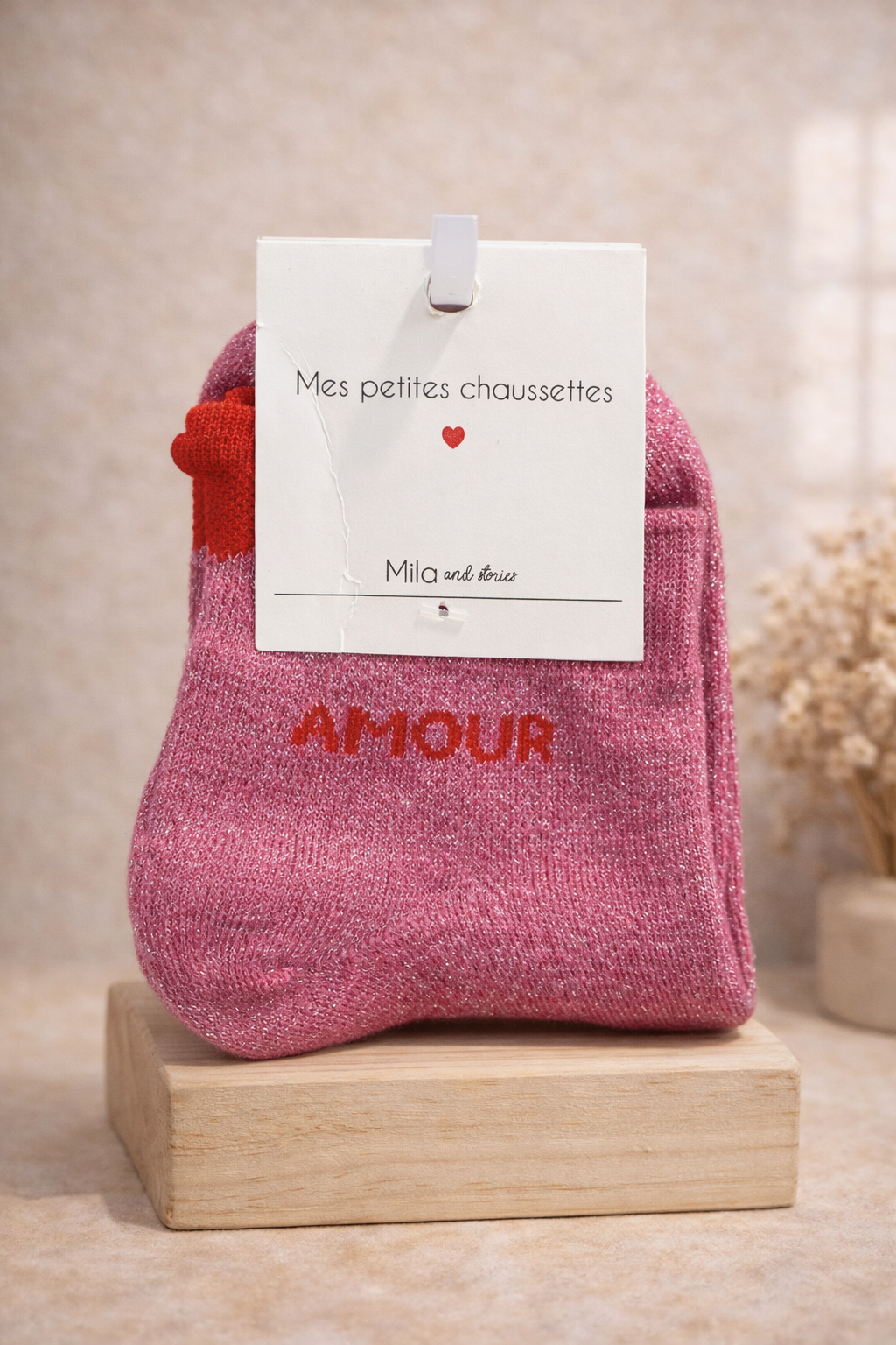 Chaussettes à paillettes Amour