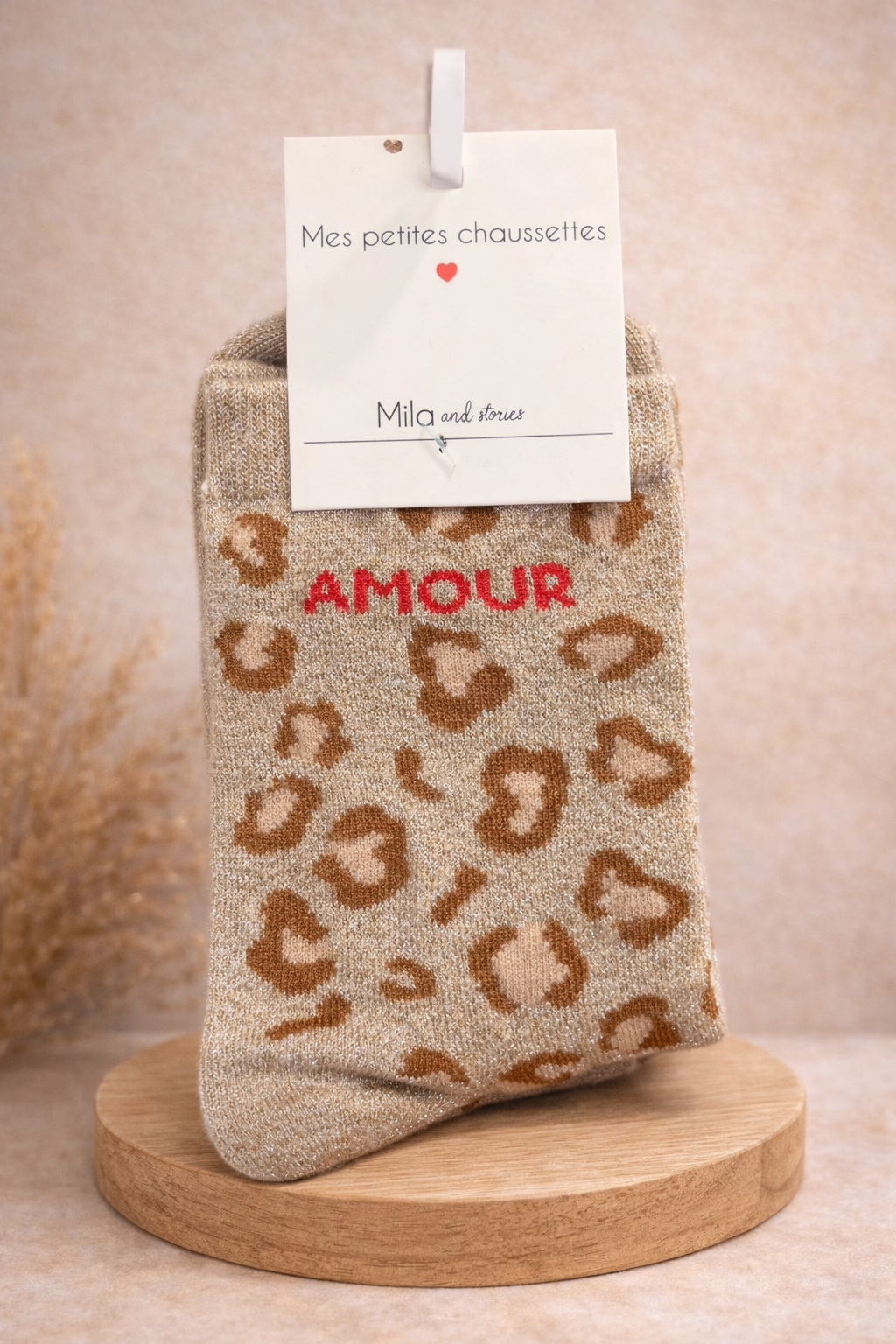 Chaussettes à paillettes Amour
