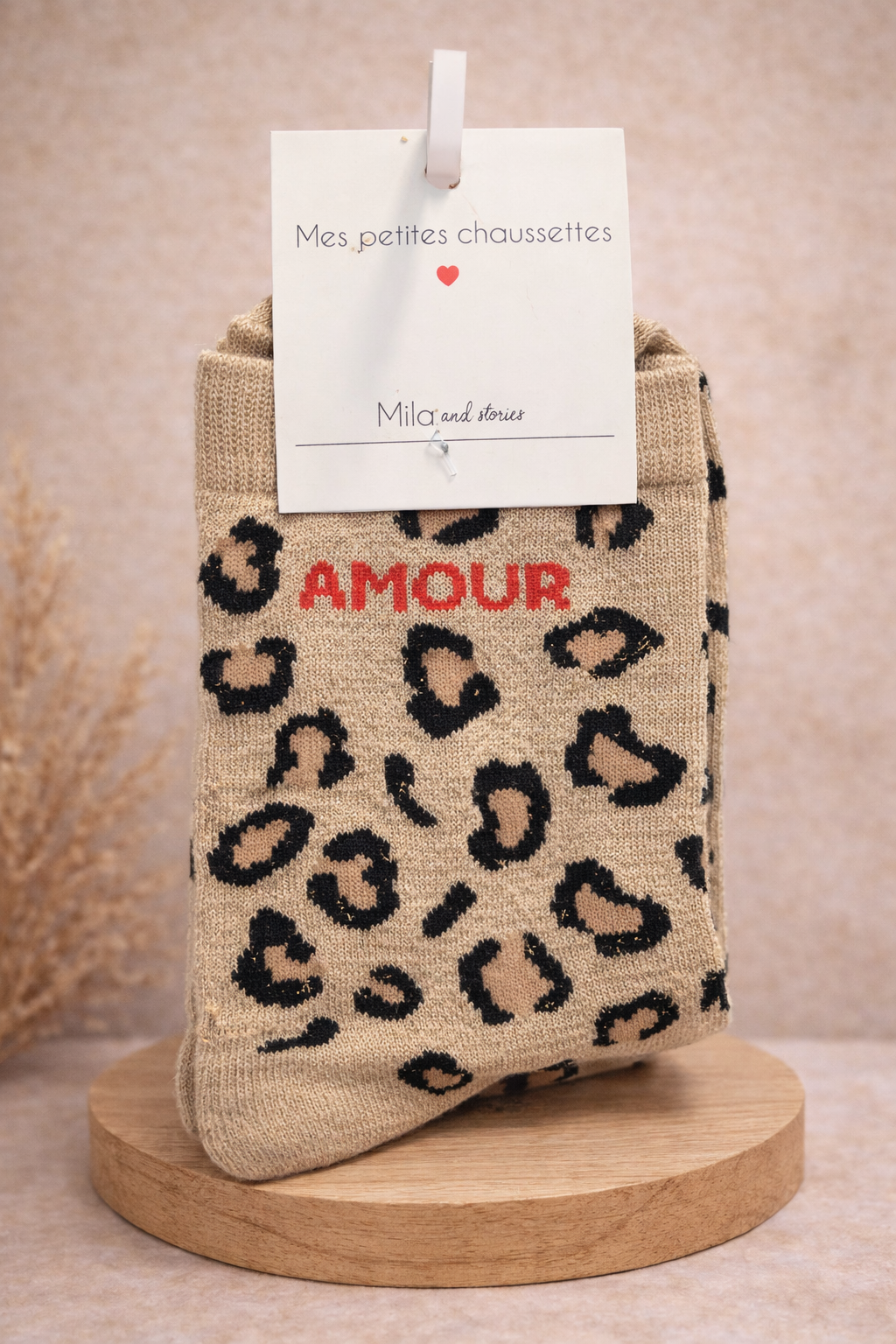 Chaussettes à paillettes Amour