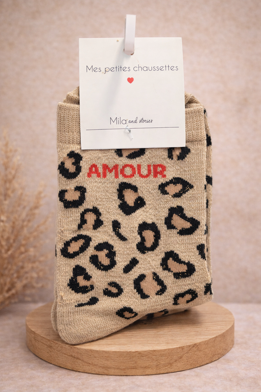 Chaussettes à paillettes Amour