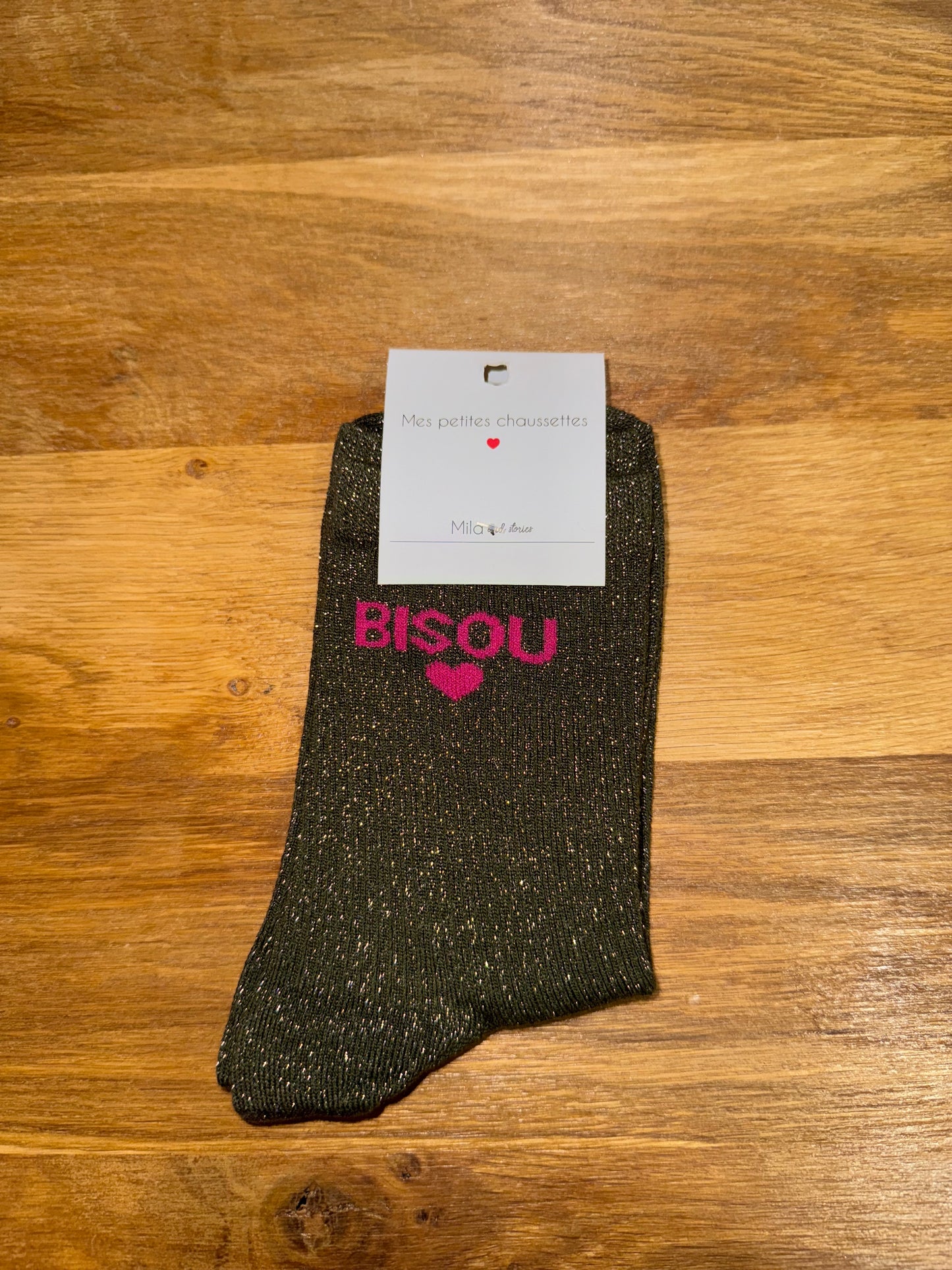 Chaussettes à paillettes Bisou