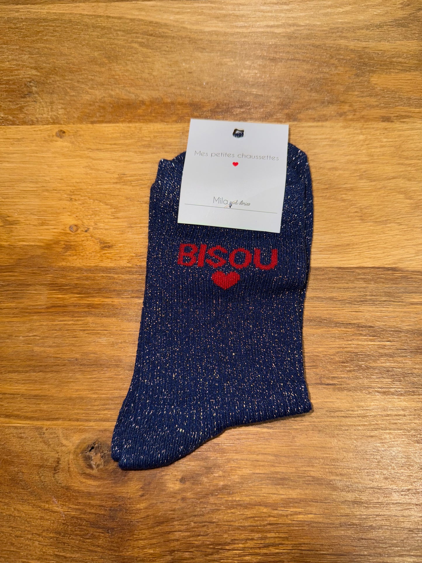 Chaussettes à paillettes Bisou