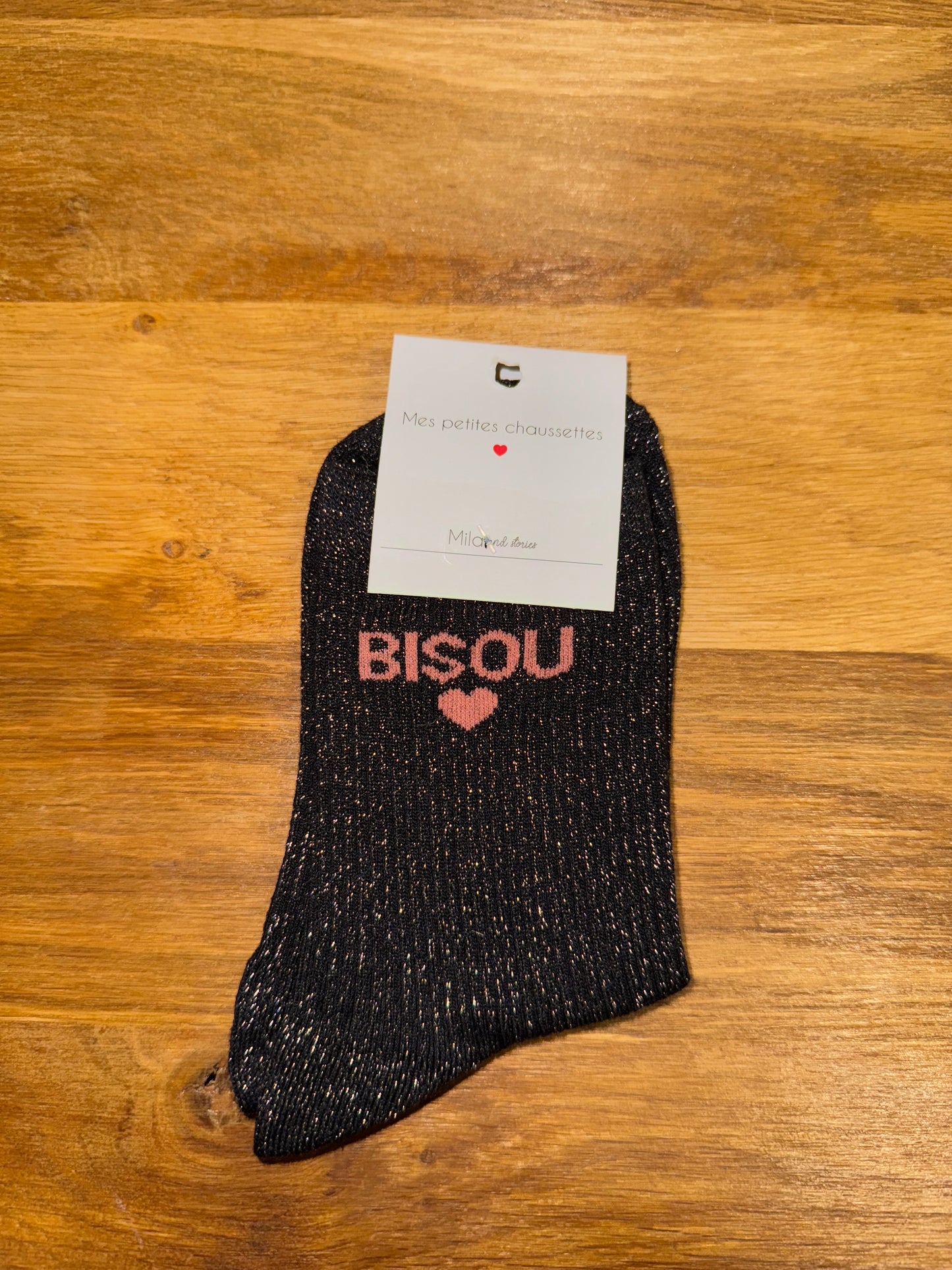 Chaussettes à paillettes Bisou