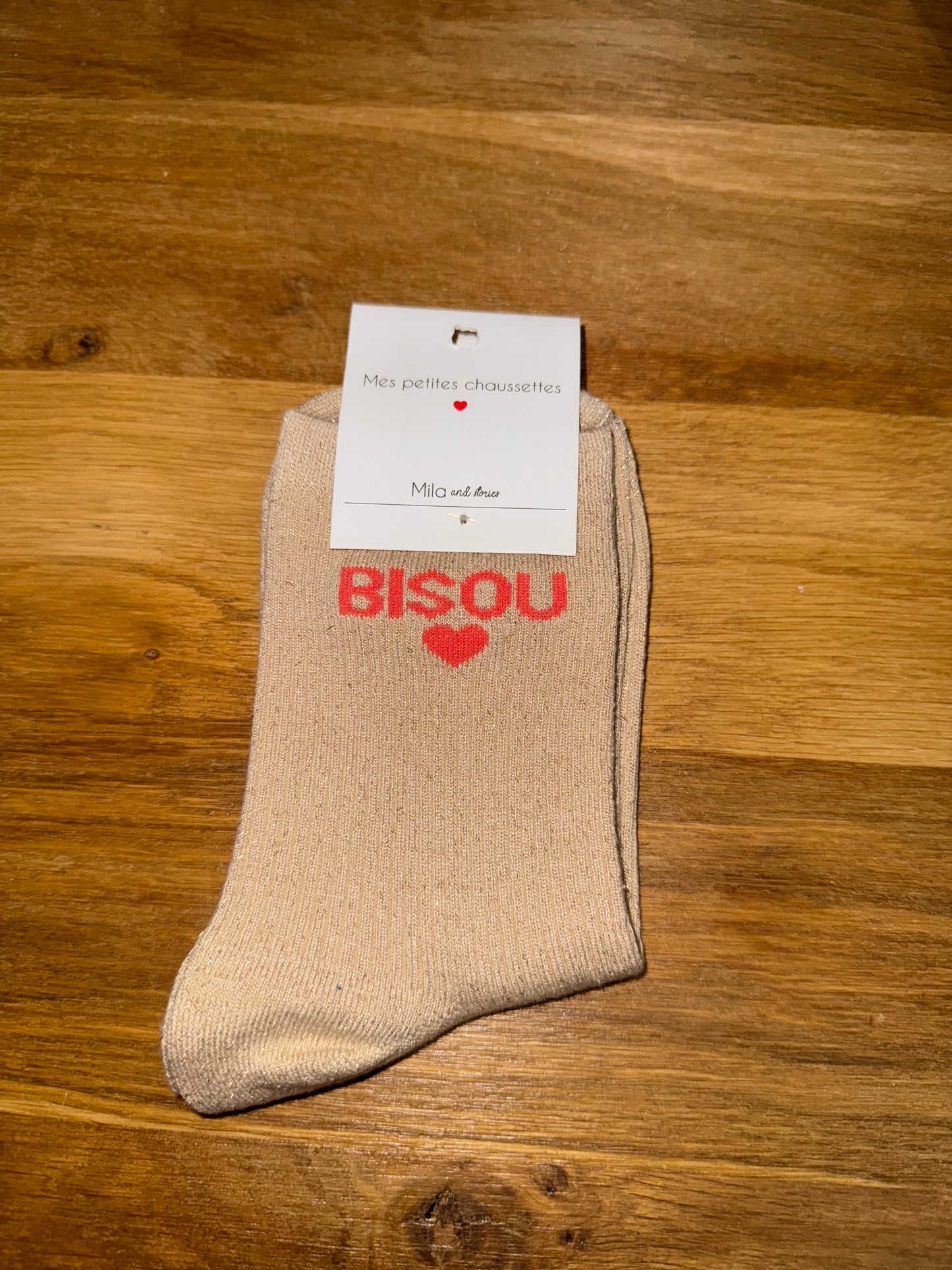 Chaussettes à paillettes Bisou